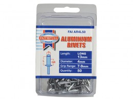 Faithfull Aluminium Rivets (50)  4mm Long £2.75